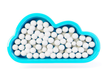 blue 3d cloud  isolated on a white background.