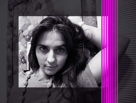 sexy girl background in a white and black tone.の写真素材