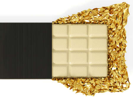 Yummy chocolate isolated on a white background.の写真素材