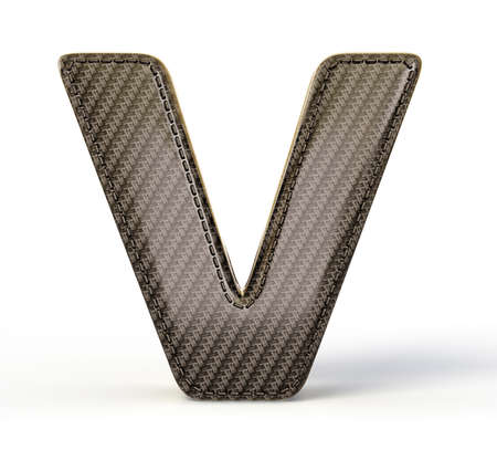 Carbon letter isolated on a white background.の写真素材