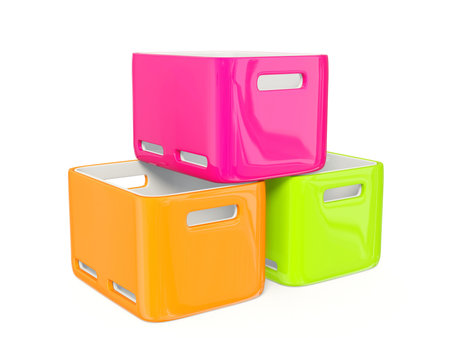 Colored boxes isolated on a white background.