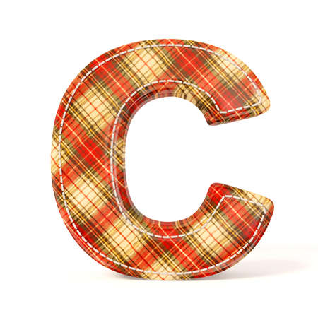 Textile letter isolated on a white background.の写真素材