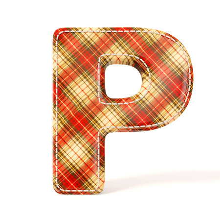 Textile letter isolated on a white background.の写真素材