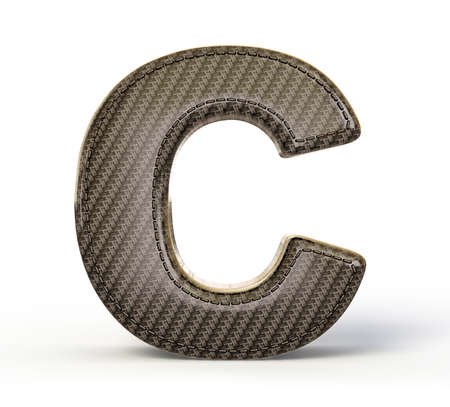 Carbon letter isolated on a white background.の写真素材