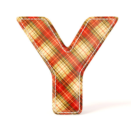 Textile letter isolated on a white background.の写真素材