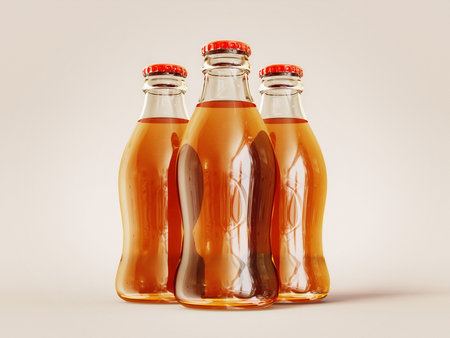 cola bottles close-up isolated on a gray.の写真素材