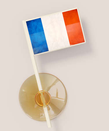 flag with a suction isolated on a white backgroundの写真素材