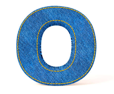 Denim letter isolated on a white background.の写真素材