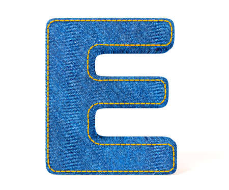 Denim letter isolated on a white background.の写真素材