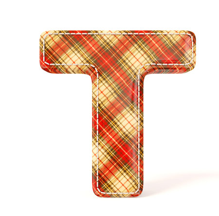 Textile letter isolated on a white background.の写真素材