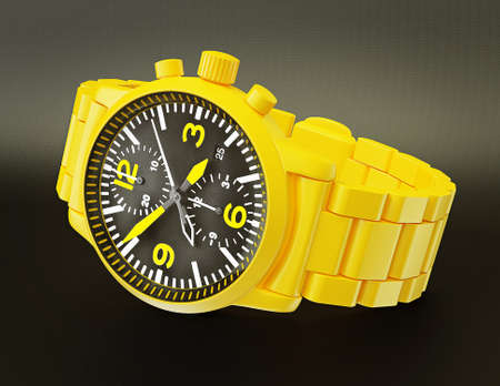 luxury watch isolated on a black  backgroundの写真素材