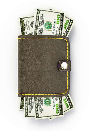  cash wallet isolated on a white backgroundの写真素材