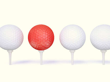 golf ball isolated on a white backgroundの写真素材