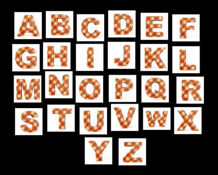 textile  alphabet  isolated on a white background.の写真素材