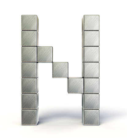 steel letter isolated on a white backgroundの写真素材
