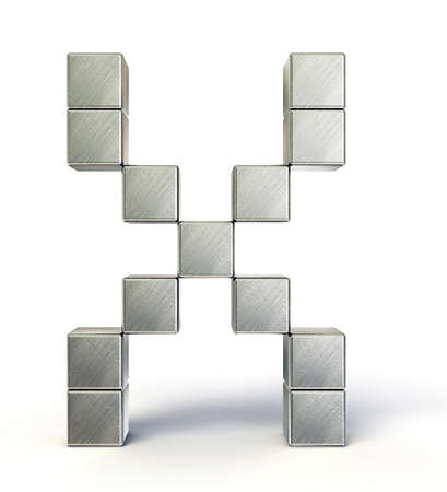 steel letter isolated on a white backgroundの写真素材