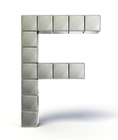 steel letter isolated on a white backgroundの写真素材
