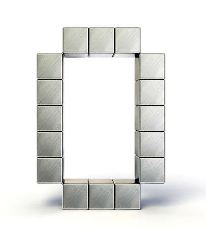 steel letter isolated on a white backgroundの写真素材