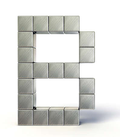 steel letter isolated on a white backgroundの写真素材