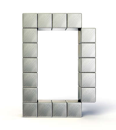 steel letter isolated on a white backgroundの写真素材
