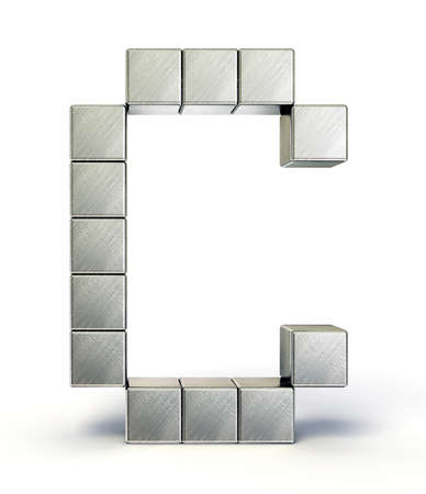 steel letter isolated on a white backgroundの写真素材