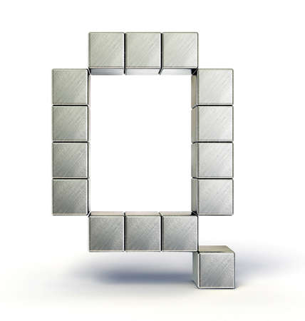 steel letter isolated on a white backgroundの写真素材
