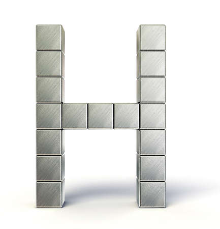 steel letter isolated on a white backgroundの写真素材