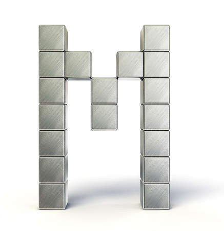 steel letter isolated on a white backgroundの写真素材