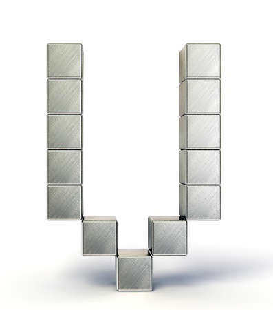 steel letter isolated on a white backgroundの写真素材