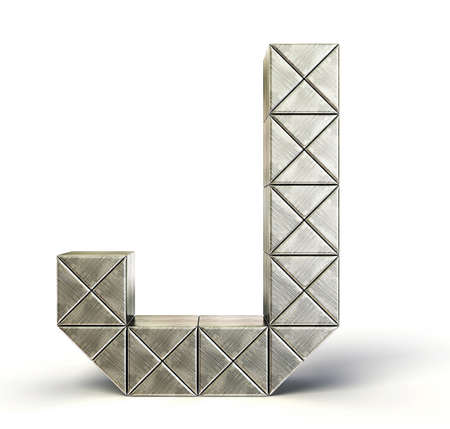 steel letter isolated on a white backgroundの写真素材