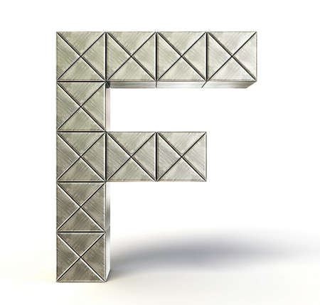 steel letter isolated on a white backgroundの写真素材