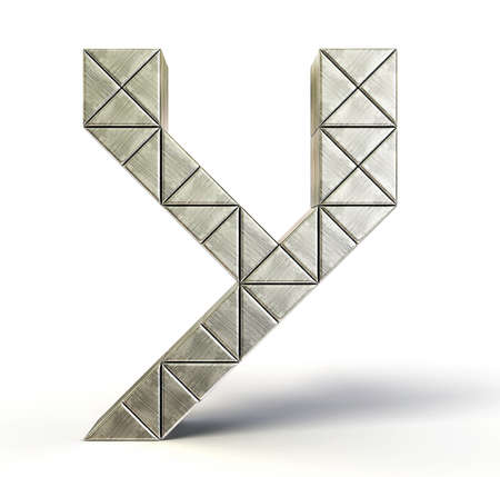 steel letter isolated on a white backgroundの写真素材