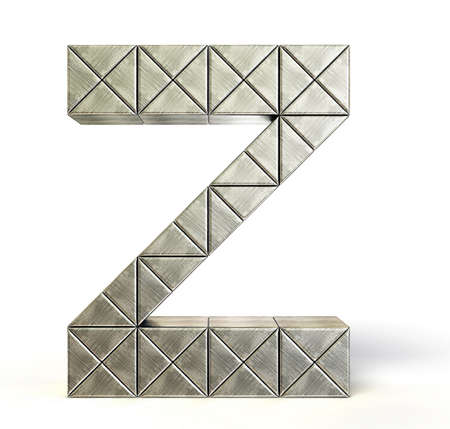 steel letter isolated on a white backgroundの写真素材