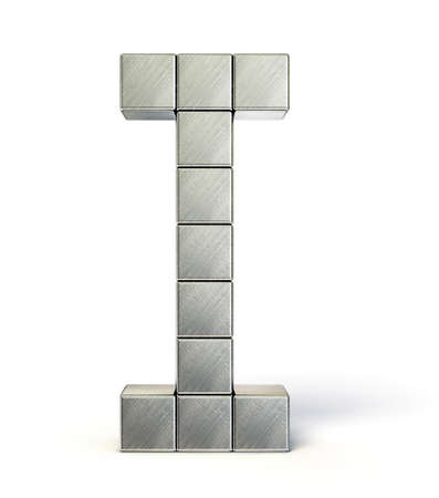 steel letter isolated on a white backgroundの写真素材
