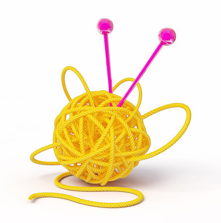 yellow clew isolated on a white background