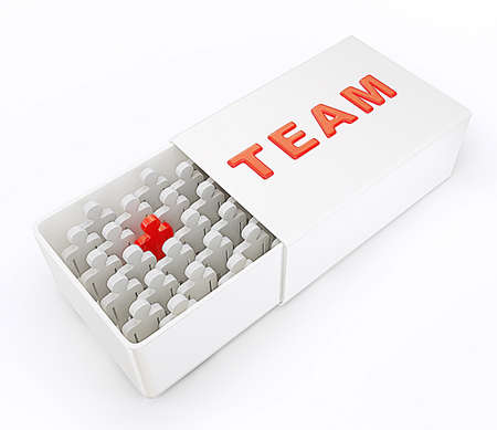 3d team isolated on a white backgroundの写真素材