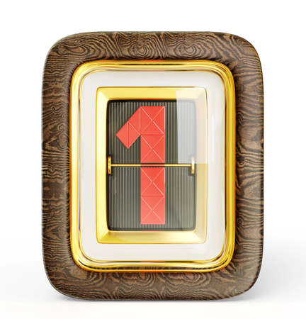 wooden calendar isolated on a white backgroudの写真素材