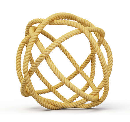 conceptual rope isolated on a white backgroundの写真素材