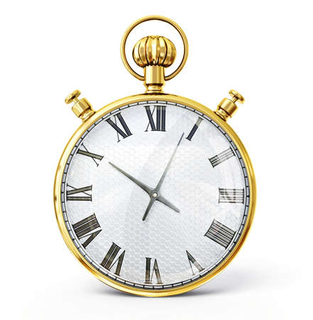 old watch isolated on a white backgroundの写真素材