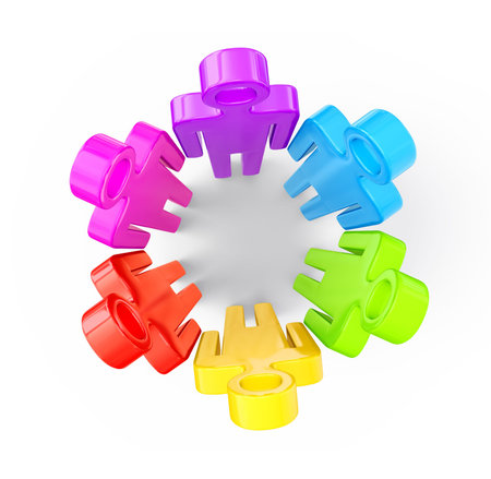 3d peoples isolated on a white background