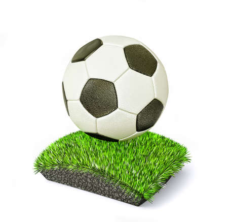 football ball isolated on a white backgroundの写真素材