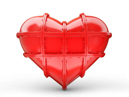 red conceptual heart isolated on a whiteの写真素材