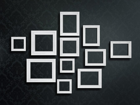vintage frames isolated on a black background