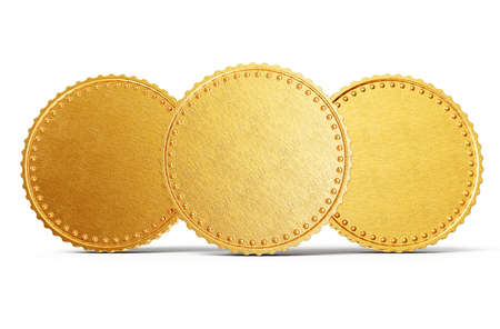 gold coin isolated on a white backgroundの写真素材