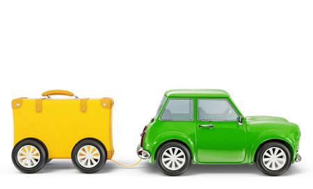 small car isolated on a white backgroundの写真素材
