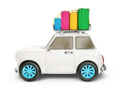 small car isolated on a white backgroundの写真素材