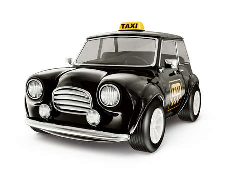 small taxi  isolated on a white backgroundの写真素材