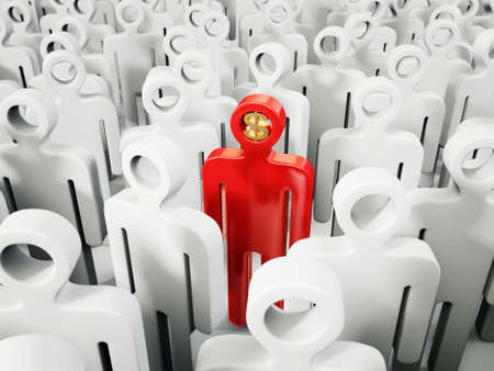 red businessman isolated on a white backgroundの写真素材
