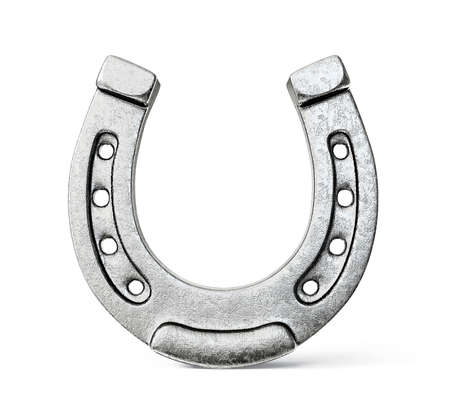 metal horseshoe isolated on a white backgroundの写真素材