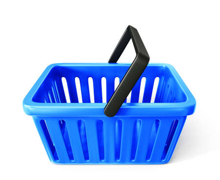 shopping  basket isolated on a white backgroundの写真素材